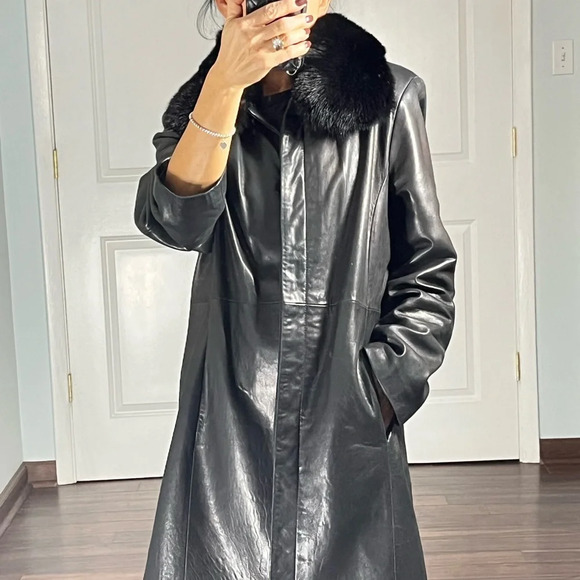 Vintage Leather Penny Lane Coat size L - Picture 5 of 13